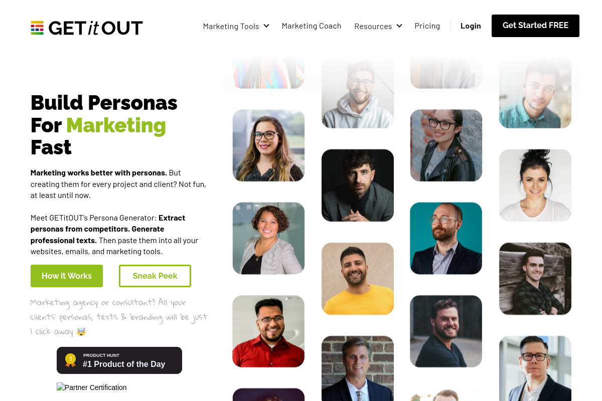 Screenshot of the GETitOUT website