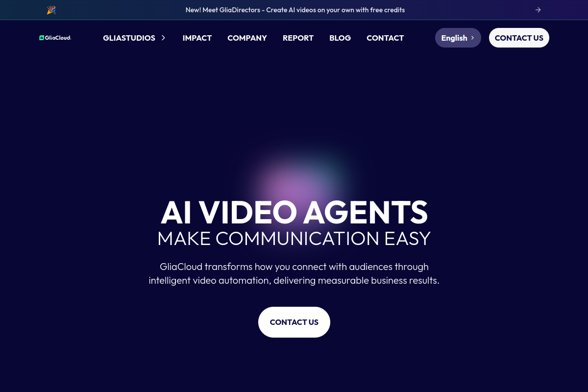 Screenshot of the GliaStudio website