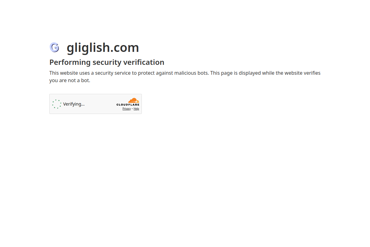 Screenshot of the Gliglish website