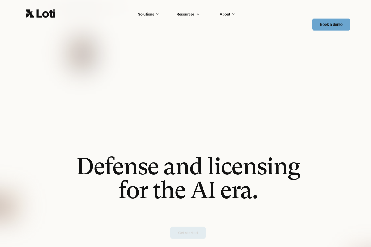 Screenshot of the Loti website