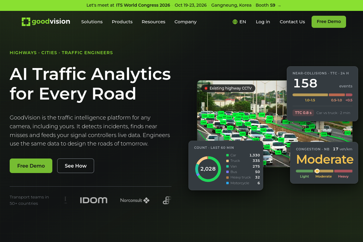 Screenshot of the GoodVision website