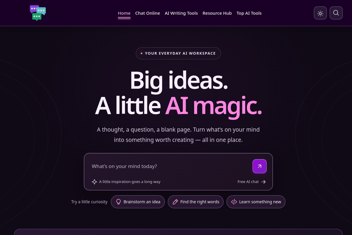 Screenshot of the ChatGPT Online website