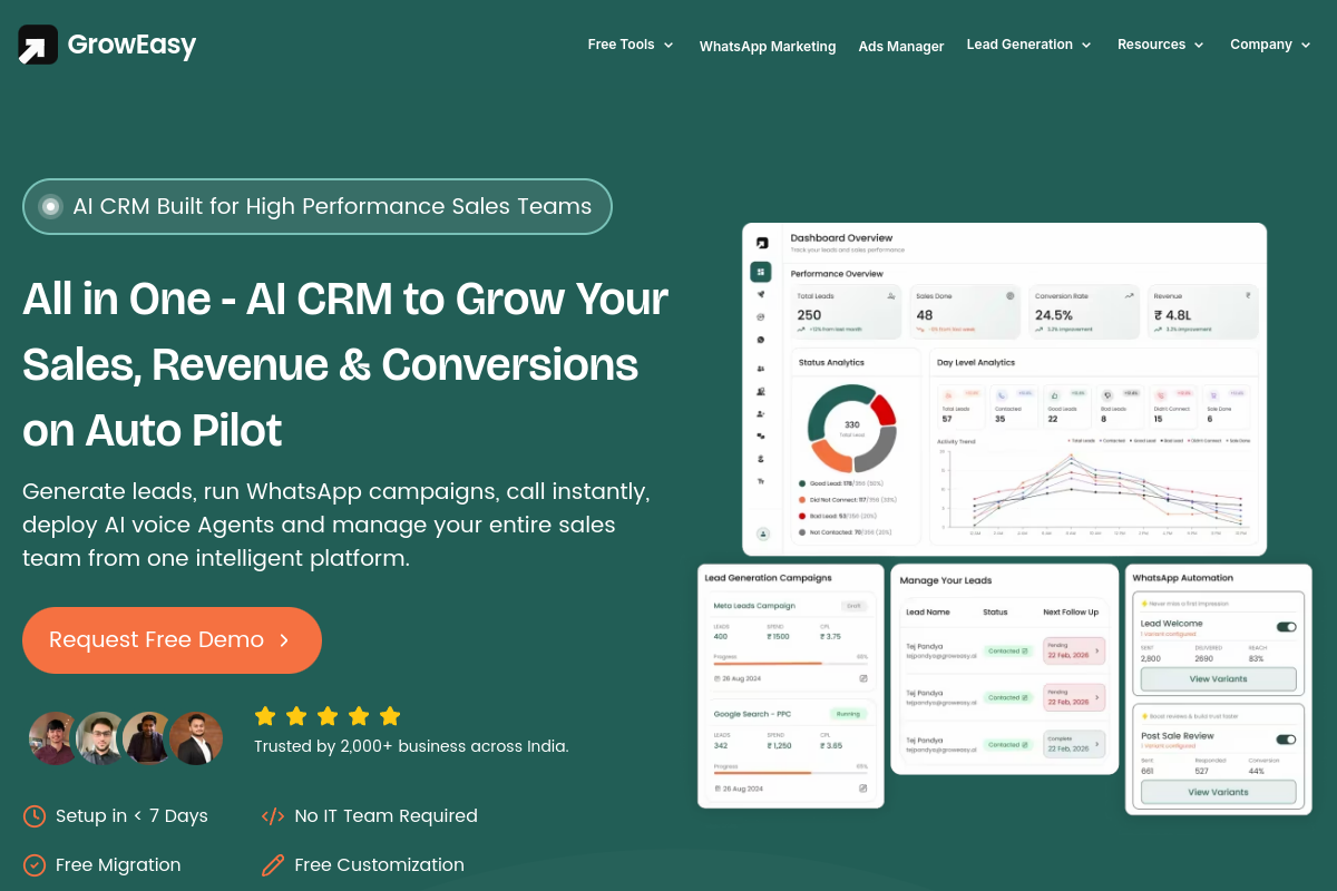 Screenshot of the GrowEasy website