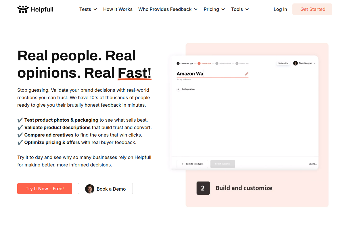 Screenshot of the Helpfull website
