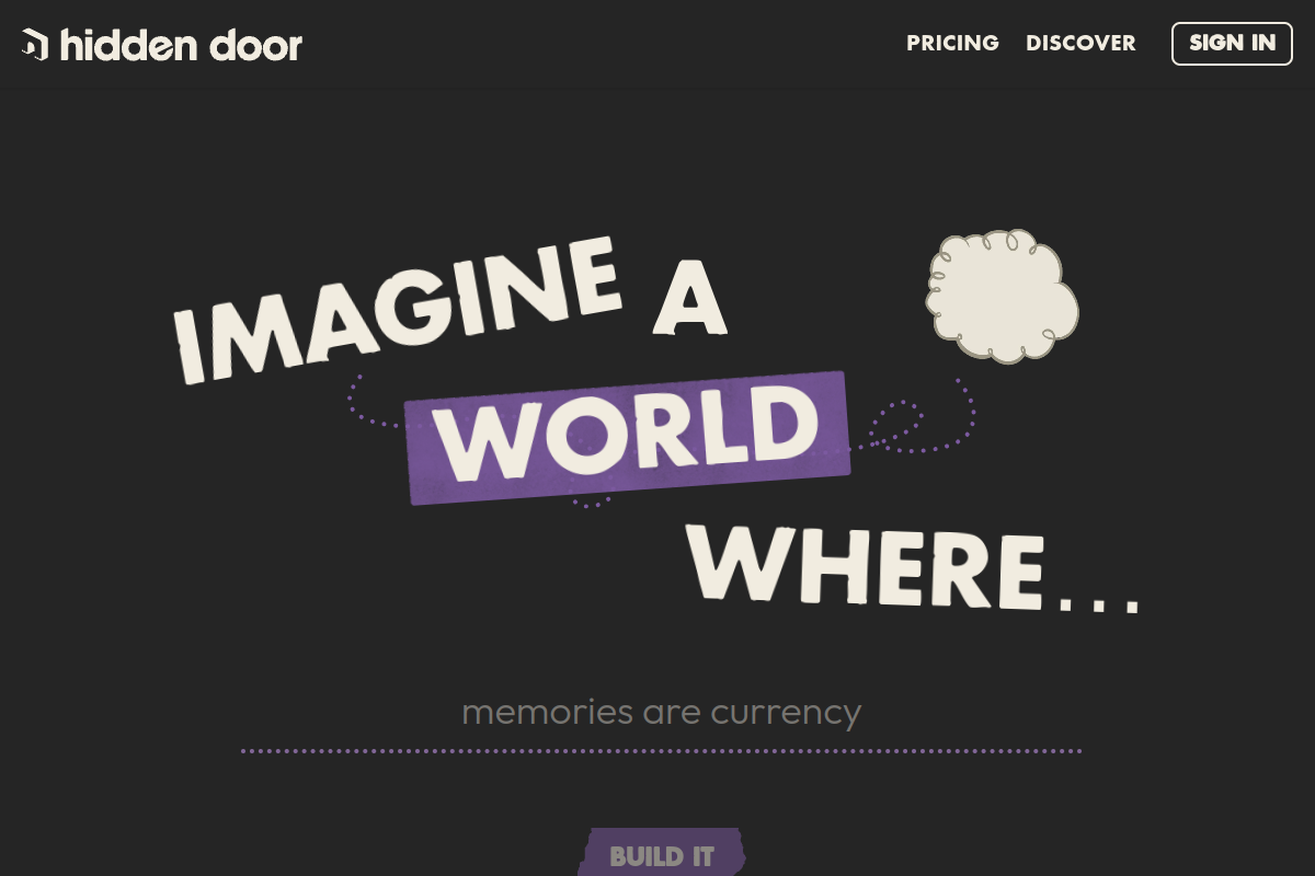 Screenshot of the Hidden Door website