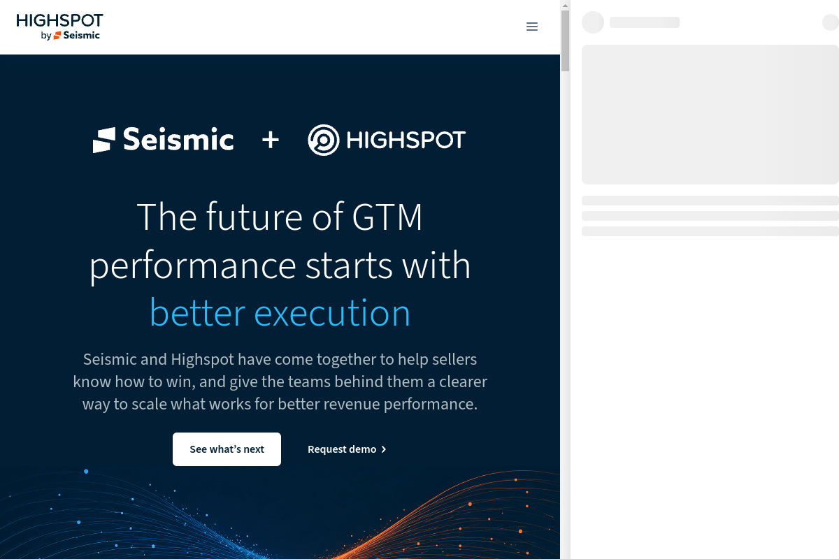 Screenshot of the Highspot website