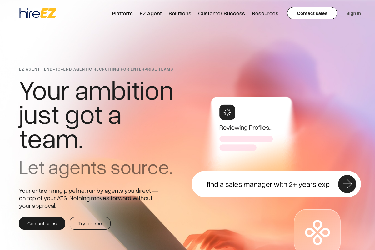 Screenshot of the Hiretual website