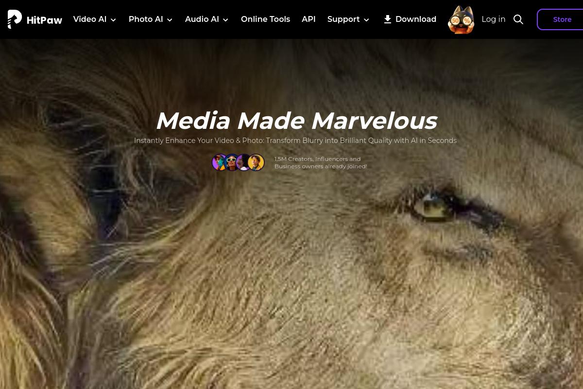 Screenshot of the HitPaw Video Enhancer website
