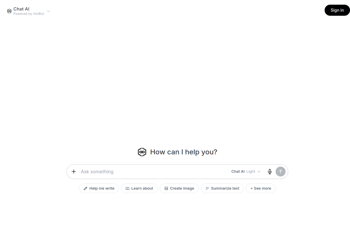 Screenshot of the HotBot website