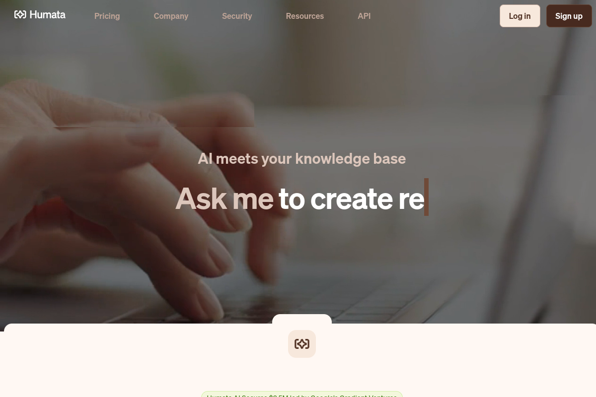 Screenshot of the Humata website