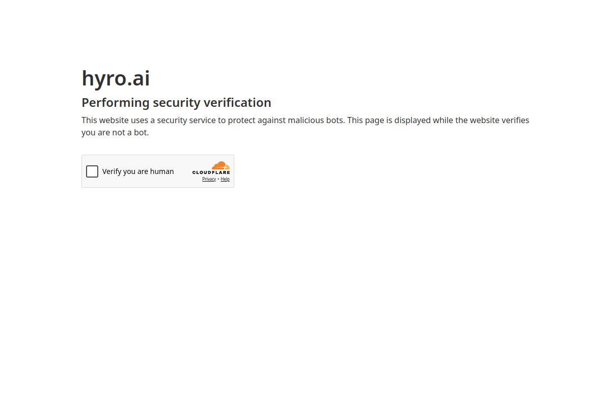 Screenshot of the Hyro website