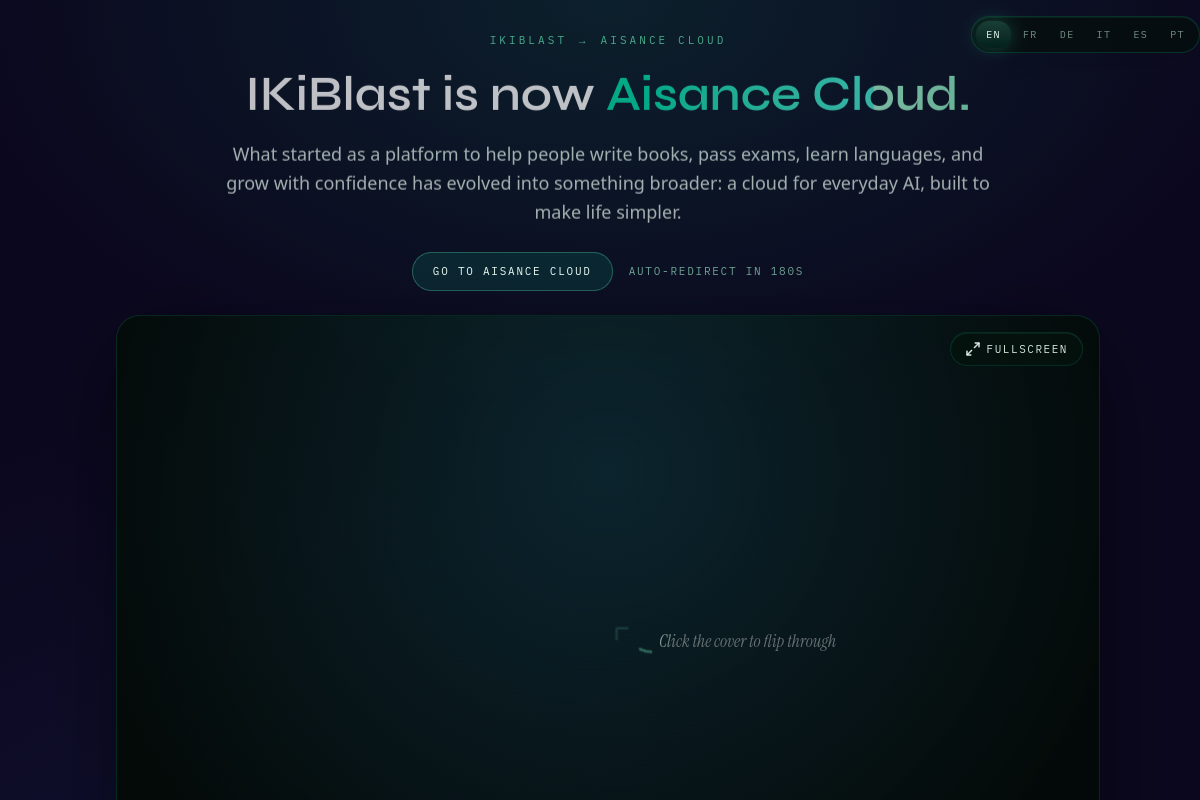 Screenshot of the Ikiblast website