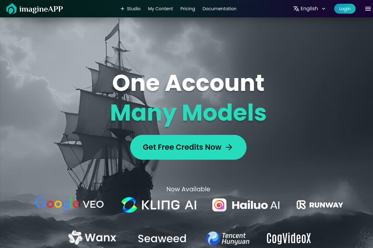 Screenshot of the Imagineapp website