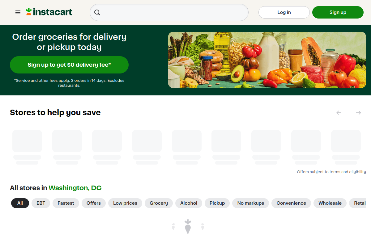 Screenshot of the Instacart ChatGPT plugin website