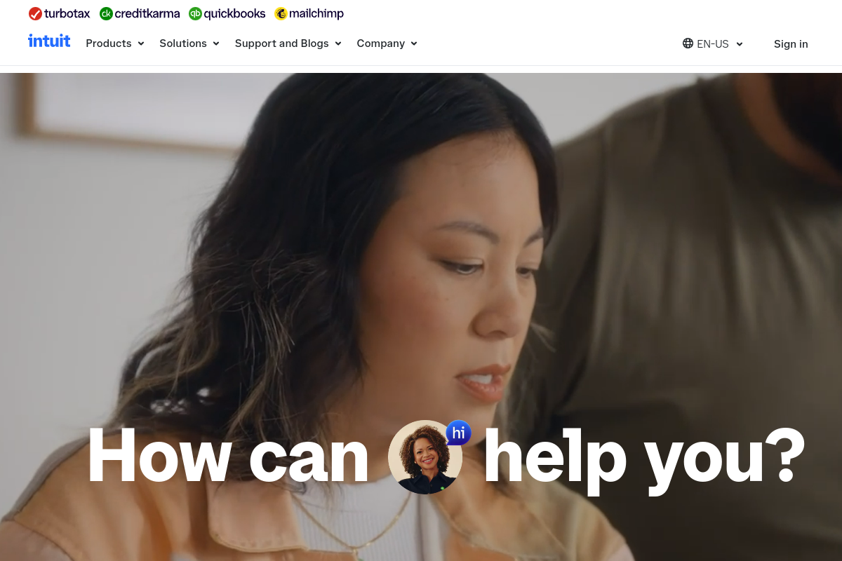 Screenshot of the Intuit Assist website