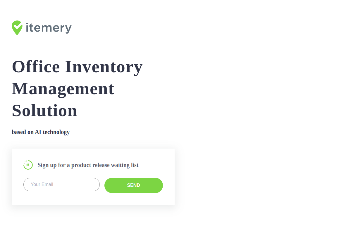 Screenshot of the Itemery website