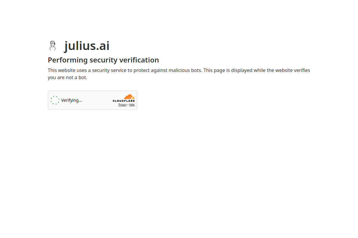 Screenshot of the Julius website