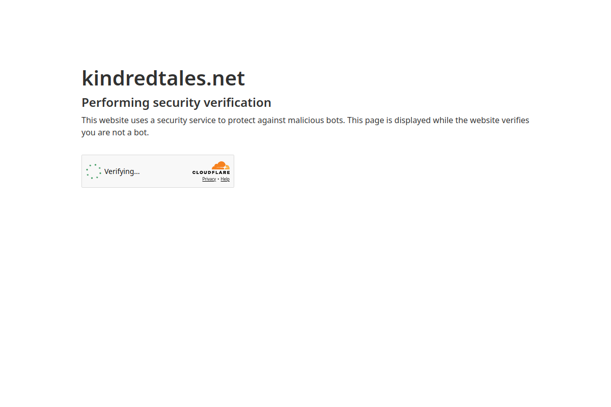 Screenshot of the Kindred Tales website