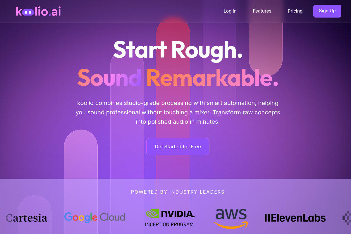 Screenshot of the Koolio website