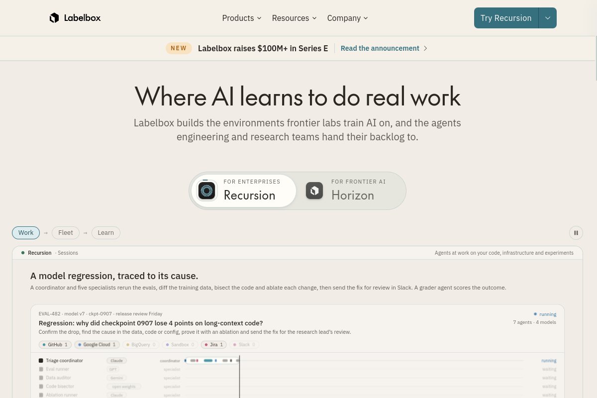 Screenshot of the Labelbox website