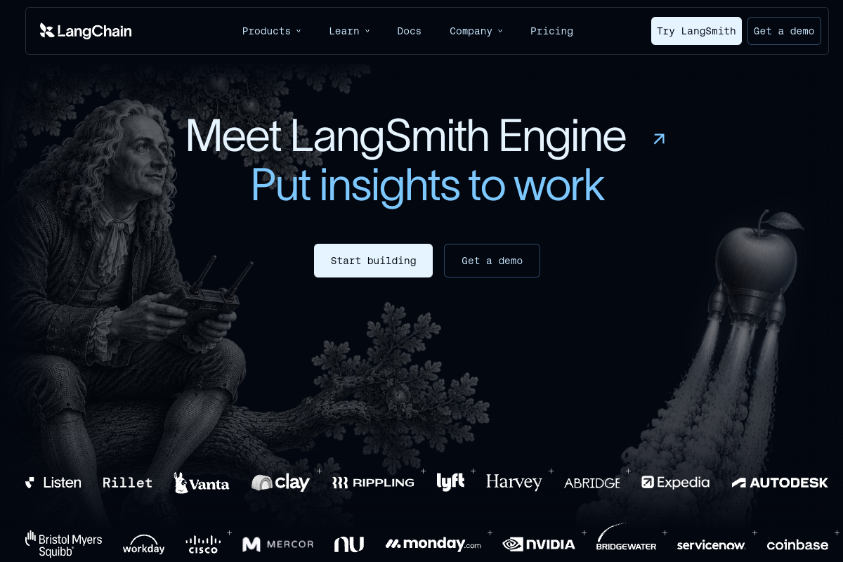 Screenshot of the LangSmith website