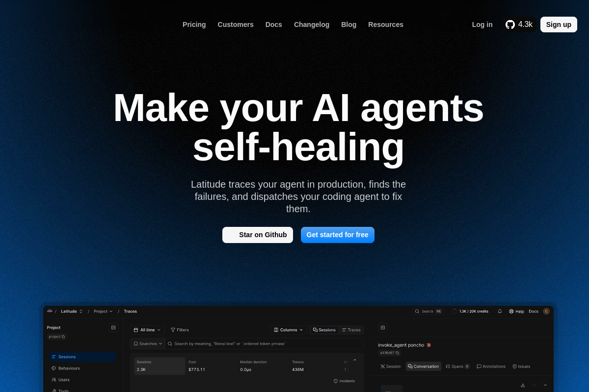 Screenshot of the Latitude website