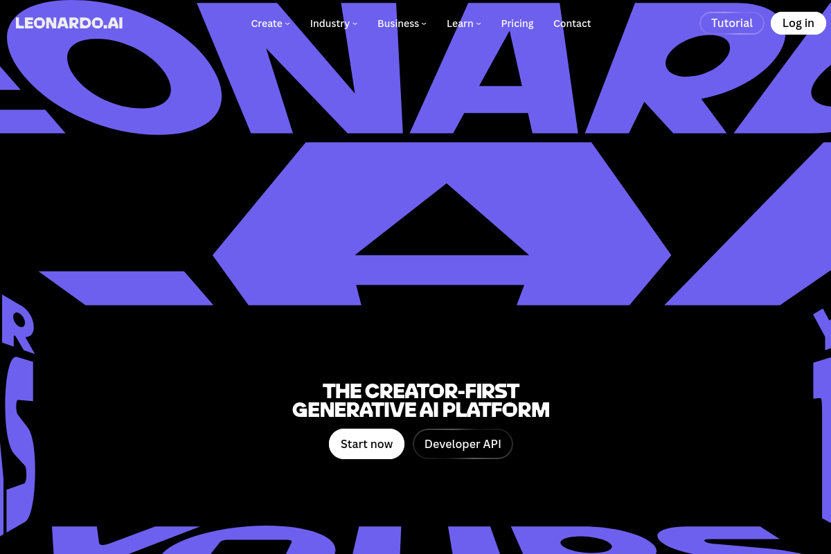 Screenshot of the Leonardo AI website