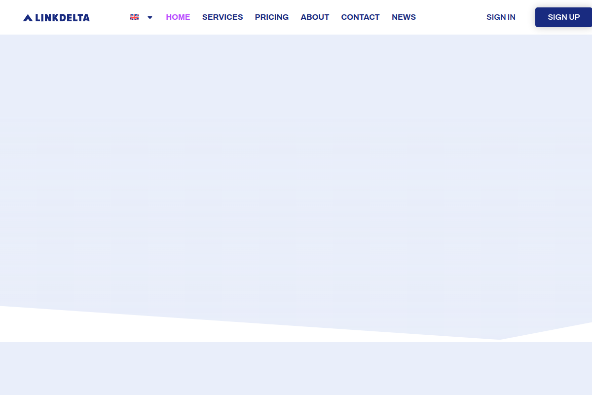 Screenshot of the Linkdelta website