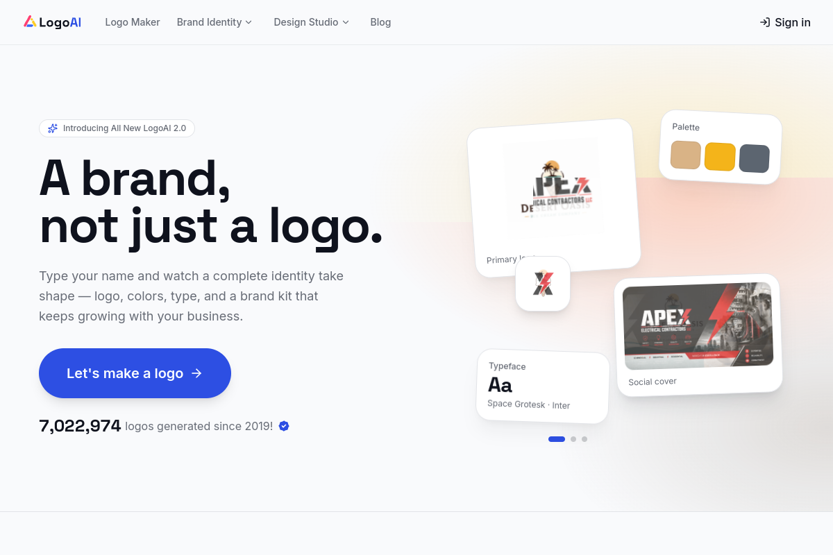 Screenshot of the LogoAi website