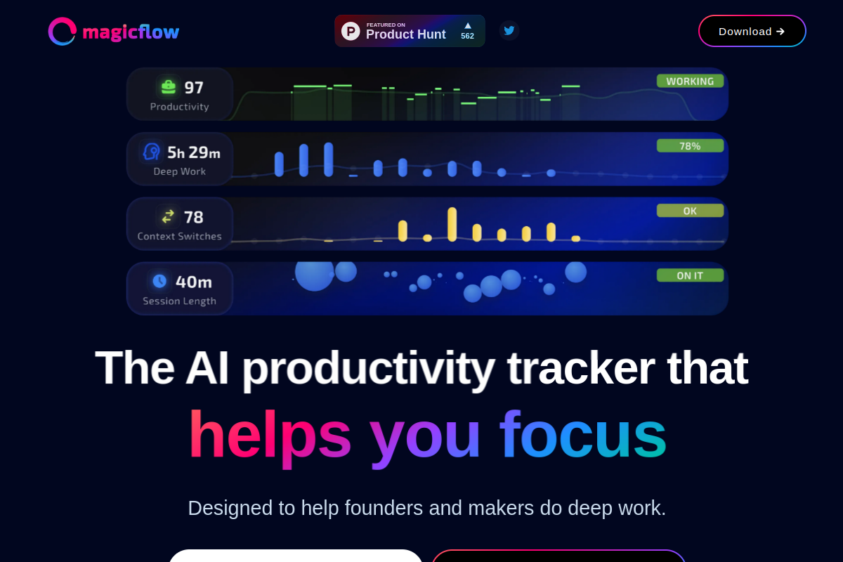 Screenshot of the Magicflow.com website