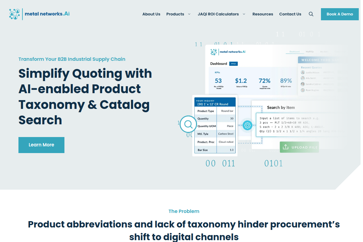 Screenshot of the JAQI website