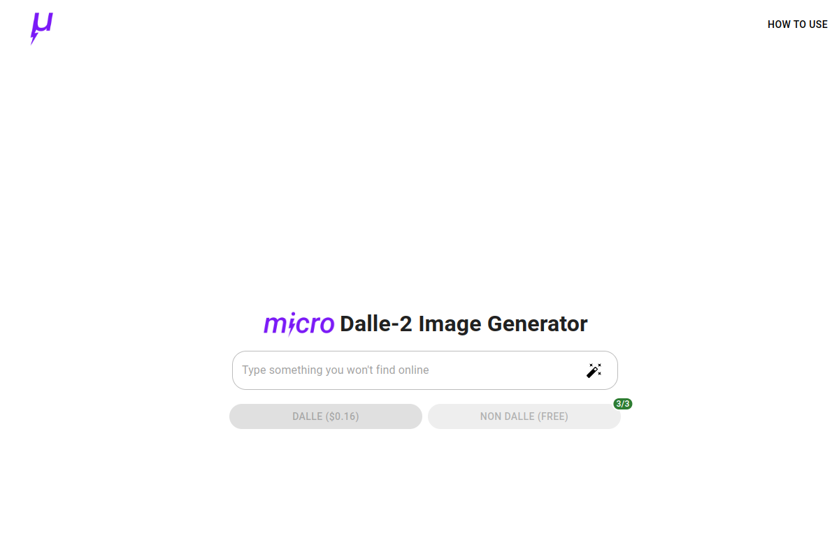 Screenshot of the micro Dalle-2 website