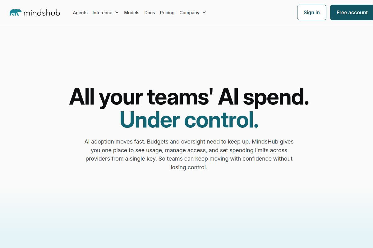 Screenshot of the MindsDB website