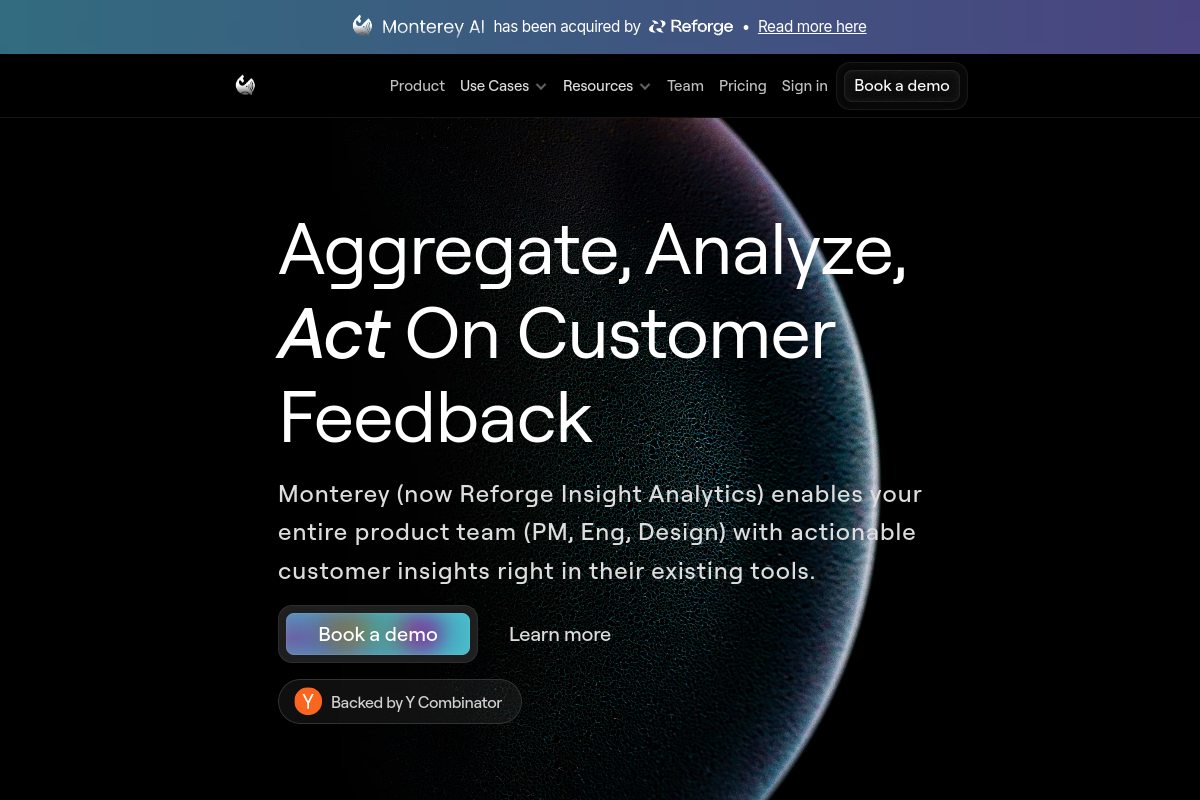 Screenshot of the Monterey website