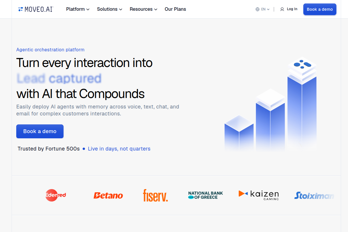 Screenshot of the Moveo website