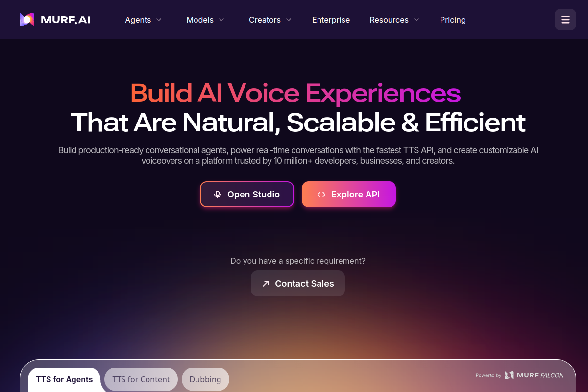 Screenshot of the Murf website