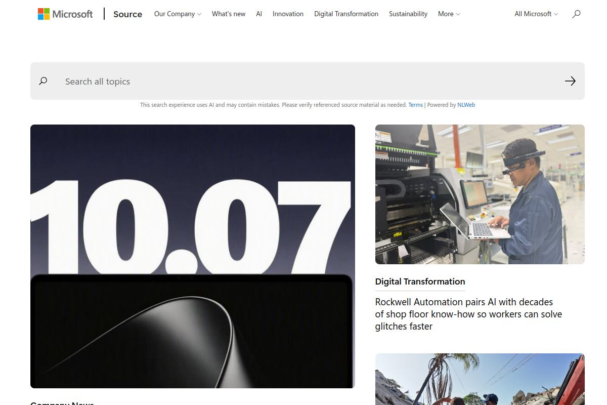 Screenshot of the Microsoft 365 Co-pilot website
