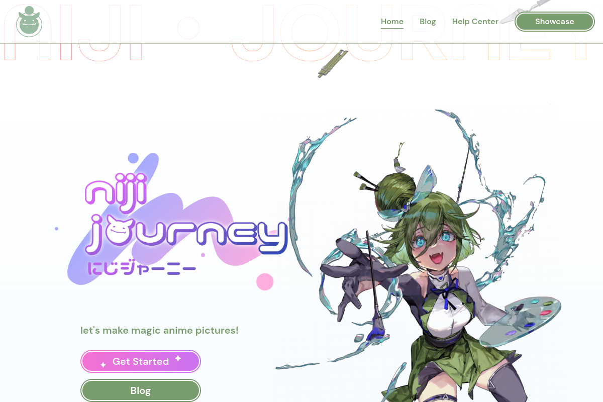 Screenshot of the Nijijourney website