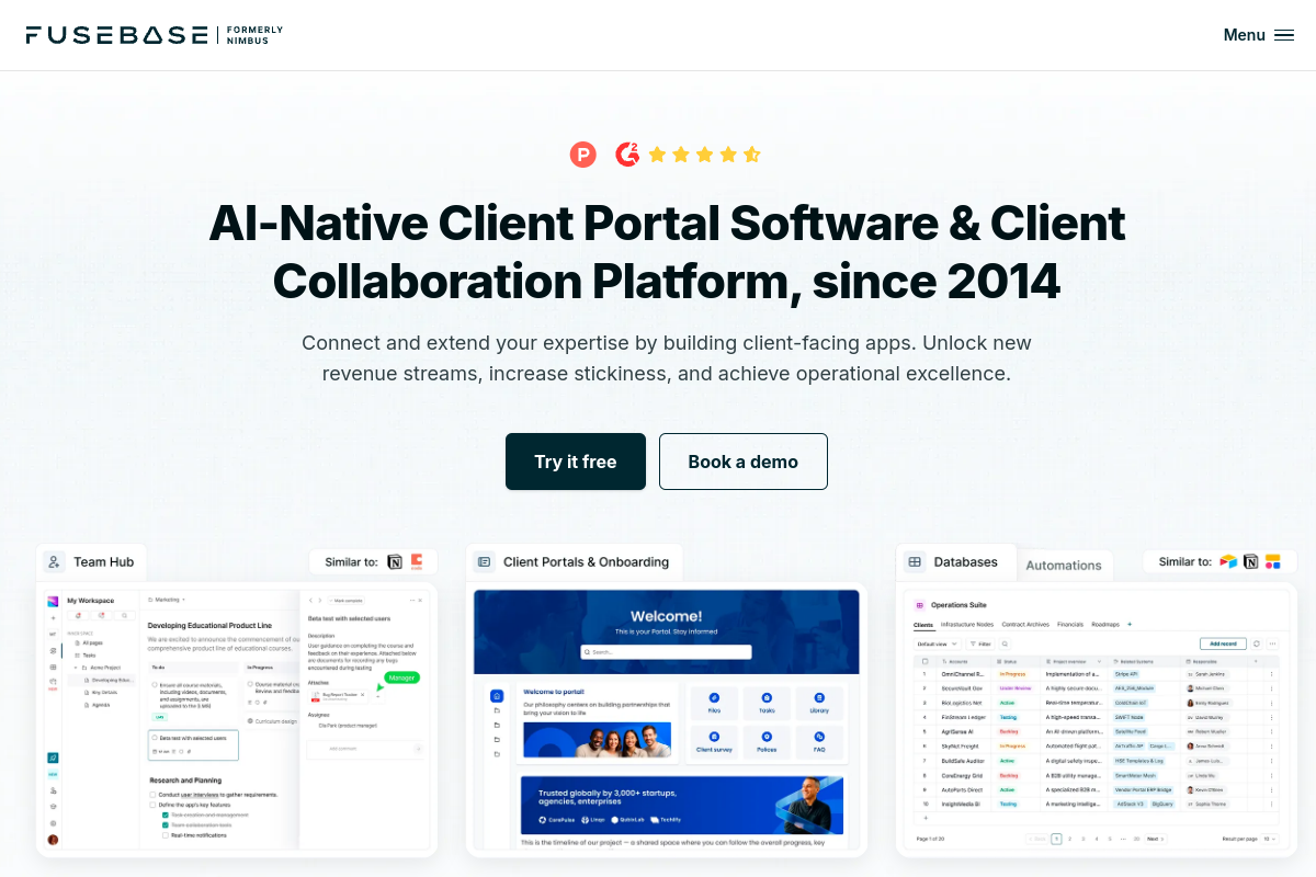 Screenshot of the FuseBase AI website