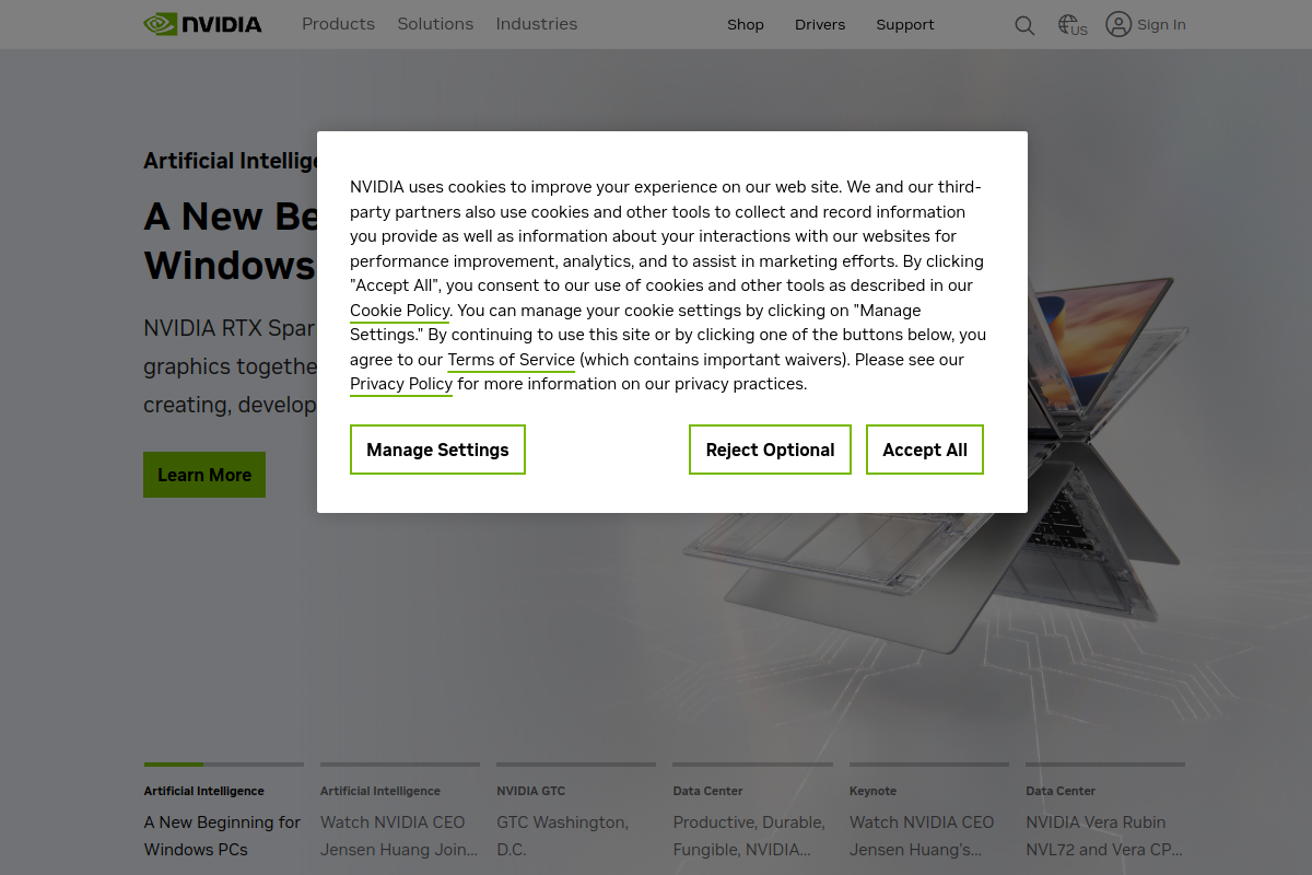 Screenshot of the Omniverse Audio2Face website