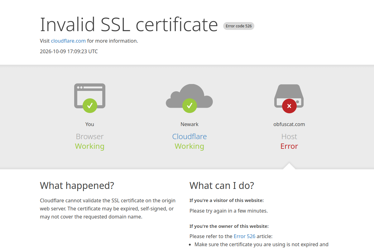 Screenshot of the ObfusCat website