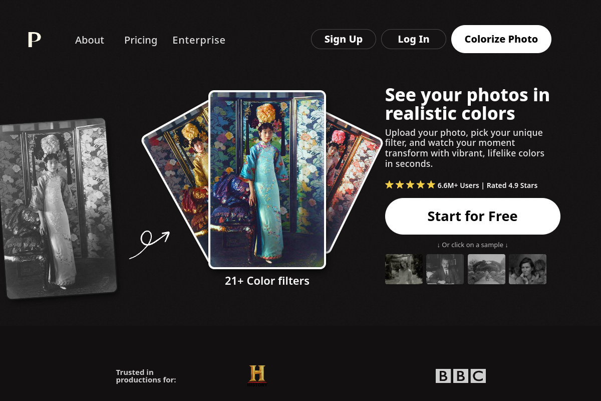 Screenshot of the Palette website