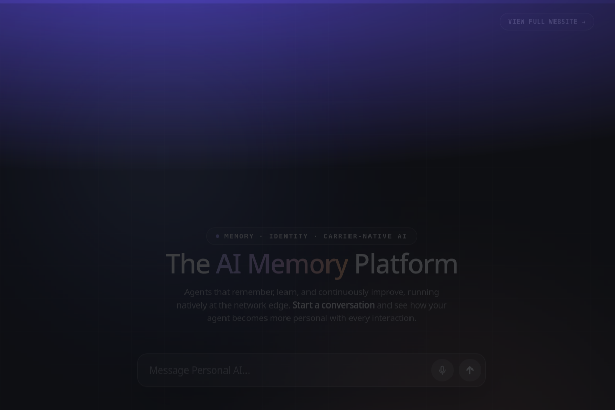 Screenshot of the PersonalAI website