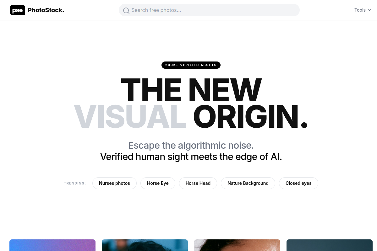 Screenshot of the Photostockeditor website