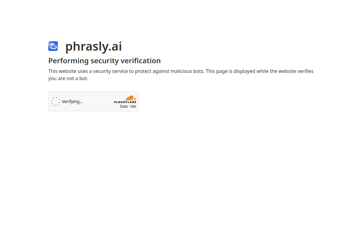 Screenshot of the Phrasly website