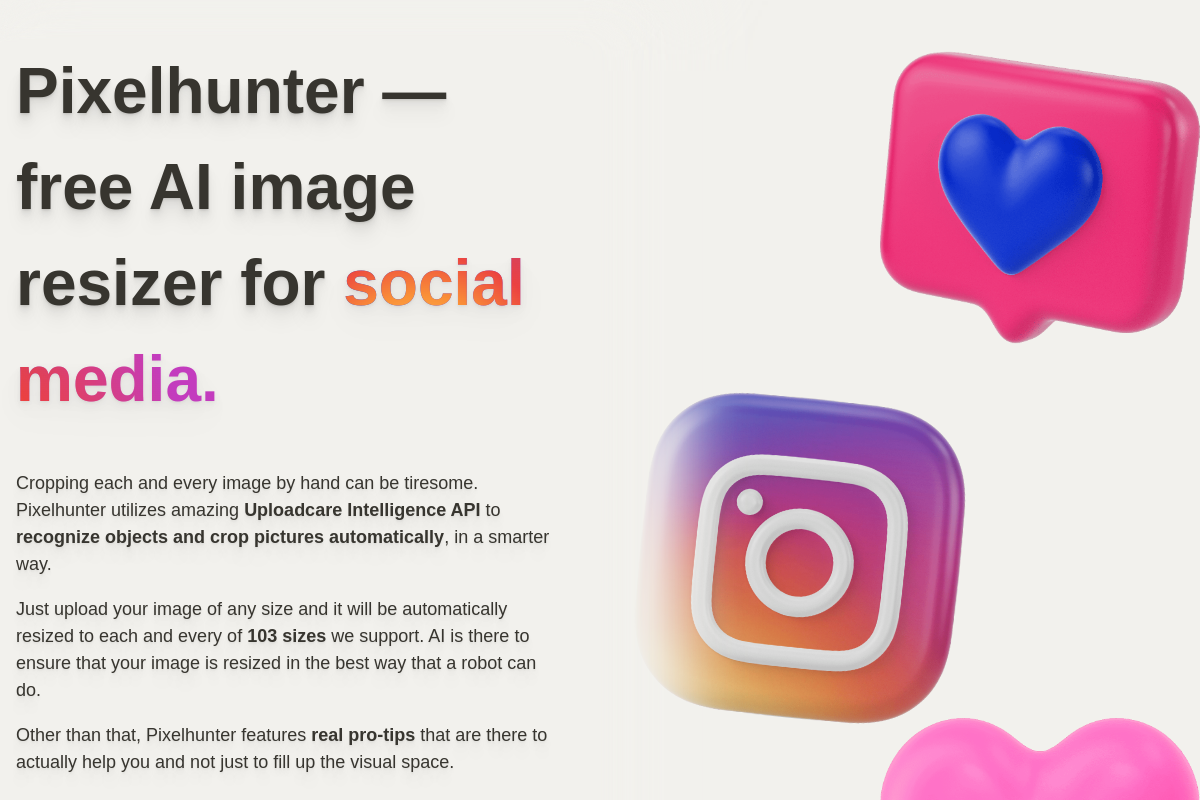 Screenshot of the Pixelhunter website