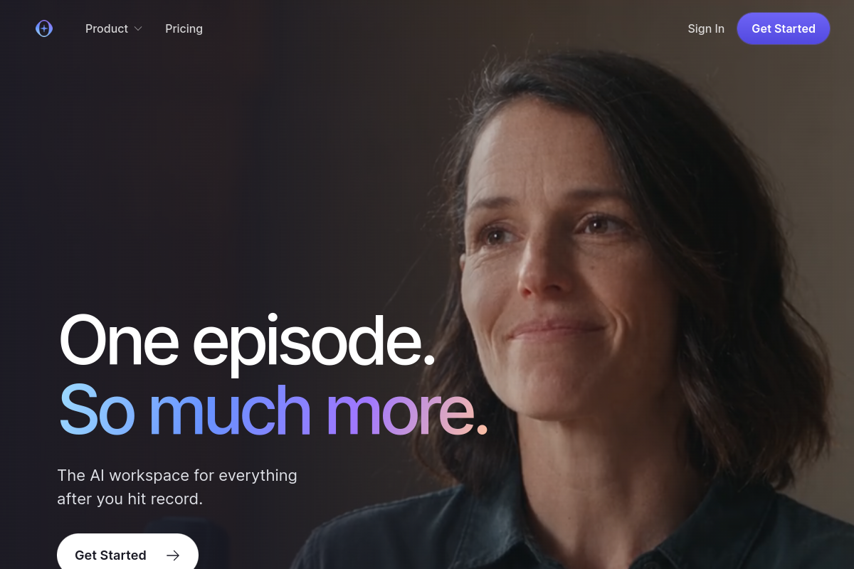 Screenshot of the PodcastAI website