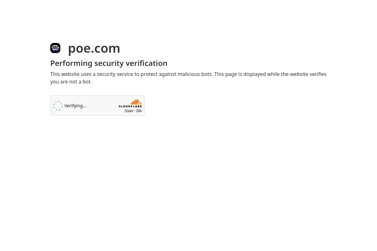 Screenshot of the Poe website