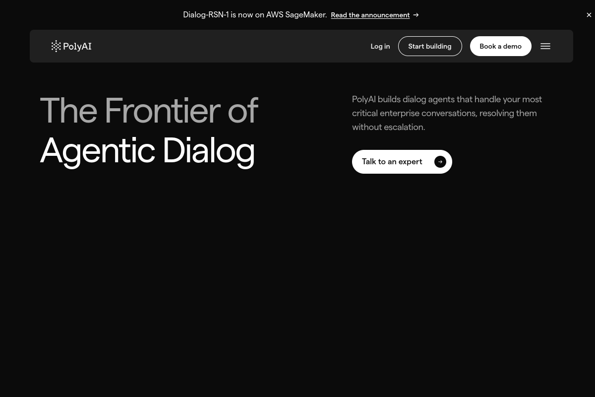 Screenshot of the PolyAI website