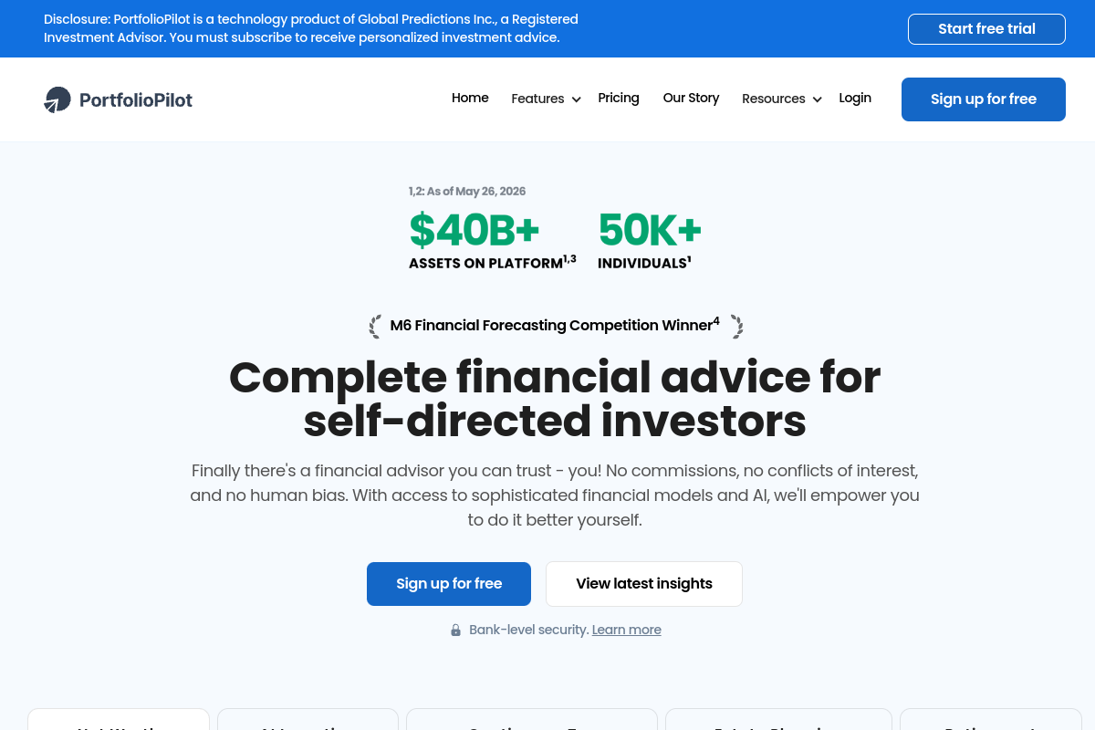 Screenshot of the Portfolio Pilot website